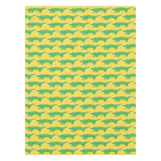 Groene Gulzige Alligator Krokodil Dier Tafelkleed (Voorkant)
