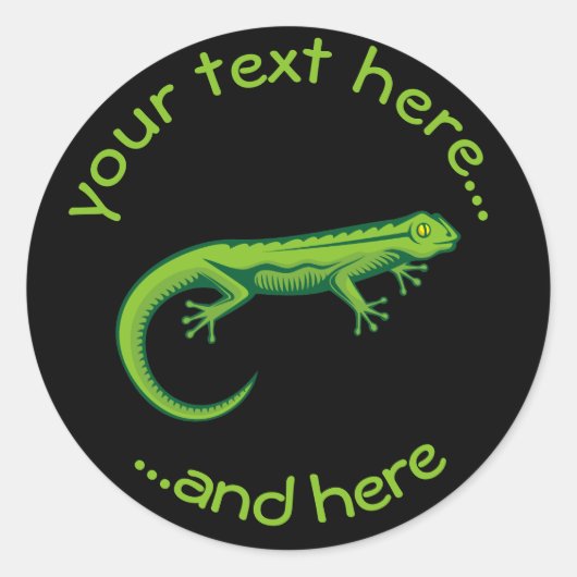 Groene Hagedis Ronde Sticker (Voorkant)
