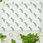groene hagedis theedoek (Gevouwen)