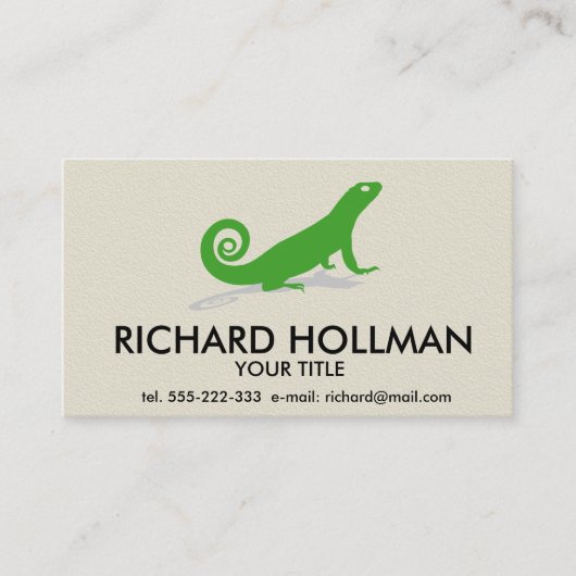 Groene hagedis visitekaartje (Voorkant)