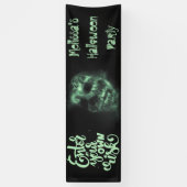 Groene Halloween Skull Spandoek (Verticaal)
