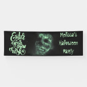 Groene Halloween Skull Spandoek (Horizontaal)