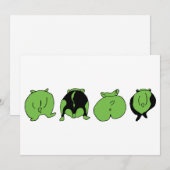 Groene hamster Butts Feestdagenkaart (Voorkant / Achterkant)