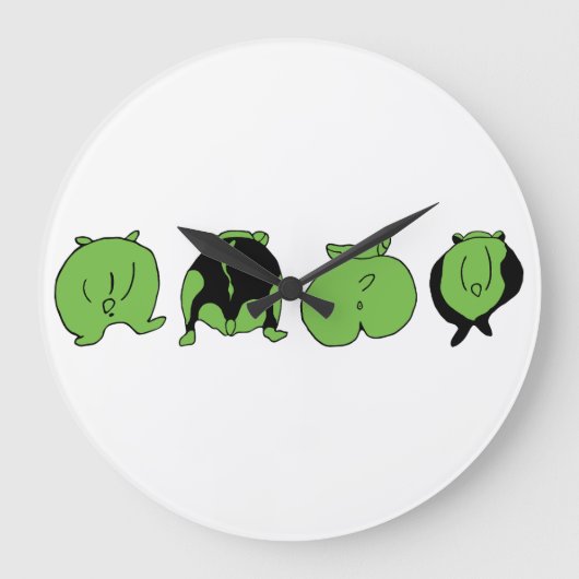 Groene hamster Butts Grote Klok (Voorkant)