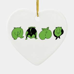 Groene hamster Butts Keramisch Ornament