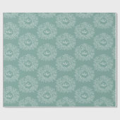 Groene hand getrokken blad monogram art cirkels cadeaupapier (Vlak)