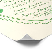 Groene Hand getrokken boog Lijst Cocktail Menu Poster (Hoek)