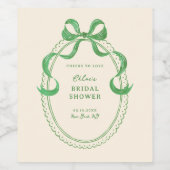 Groene Hand getrokken boog Lijst Vrijgezellenfeest Wijn Etiket (Enkel label)