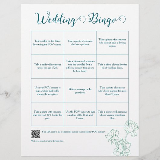 Groene Hand Getrokken Peony Bloemen Wedding Flyer (Voorkant)