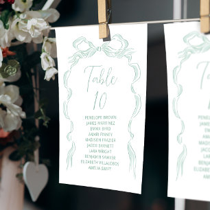 Groene Hand Tekening Bow Tafel Aantal Zitplaatsen Kaart