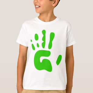 Groene handdruk t-shirt