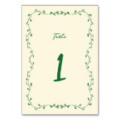 Groene handgeschreven bruiloft kaart (Achterkant)