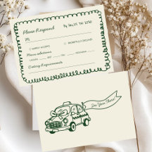 groene handgetekende Whimsical Bruiloft