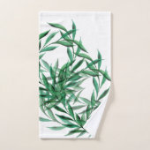 Groene handpalm laat transparante Waterverf achter Bad Handdoek (Handdoek)