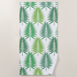 Groene handpalm verlaat botanisch patroon handdoek