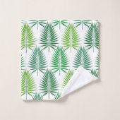 Groene handpalm verlaat botanisch patroon handdoek (Wasdoekje)