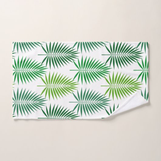 Groene handpalm verlaat botanisch patroon handdoek (Handdoek)