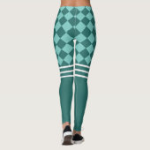Groene Harlekijn en Triple White Stripe Leggings (Achterkant)
