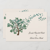 Groene Hart Boom op Ivoor Bruiloft uitnodiging (Voorkant / Achterkant)