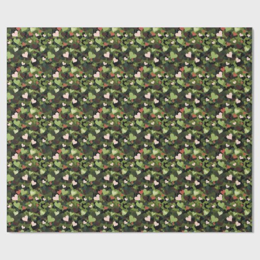 Groene Hart Camouflage Cadeaupapier (Vlak)