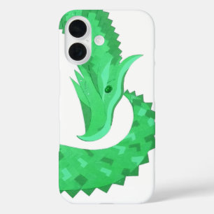 Groene hart draak op wit iPhone 16 hoesje