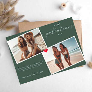 Groene Hart Foto Lijst Galentine's Day Bestie Feestdagenkaart