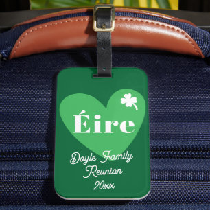Groene Hart met Vierbladige Klaver Éire Ierland Re Bagagelabel