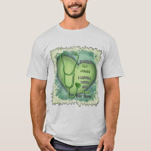 Groene Hart RN Geregistreerde Verpleegkundige T-shirt (Voorkant)