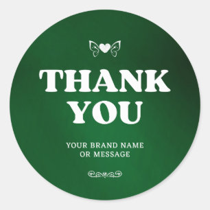 Groene Hart Vleugels Dank u Zakelijke Bruiloft Ronde Sticker