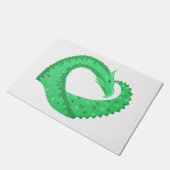Groene hartdraak op wit deurmat (Schuin)