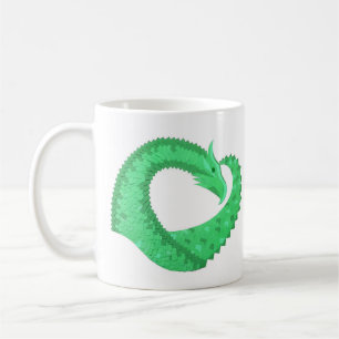 Groene hartdraak op wit koffiemok