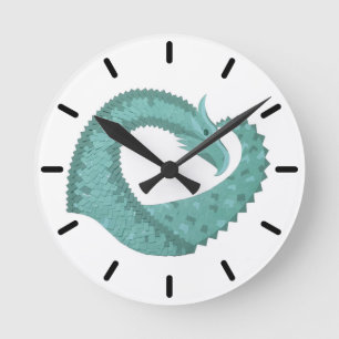 Groene hartdraak wit ronde klok