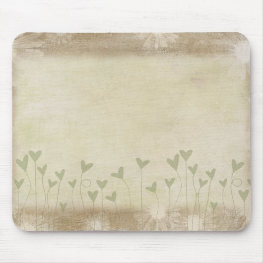 Groene harten op bruin muismat (Voorkant)