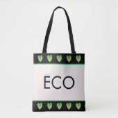 Groene hartkleppen op beige Canvas tas (Voorkant)