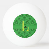 Groene hartmonogram en Aangepaste naam Pingpongballen (Achterkant)