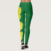Groene Hawaii State Flower Yellow Hibiscus Legging (Achterkant)