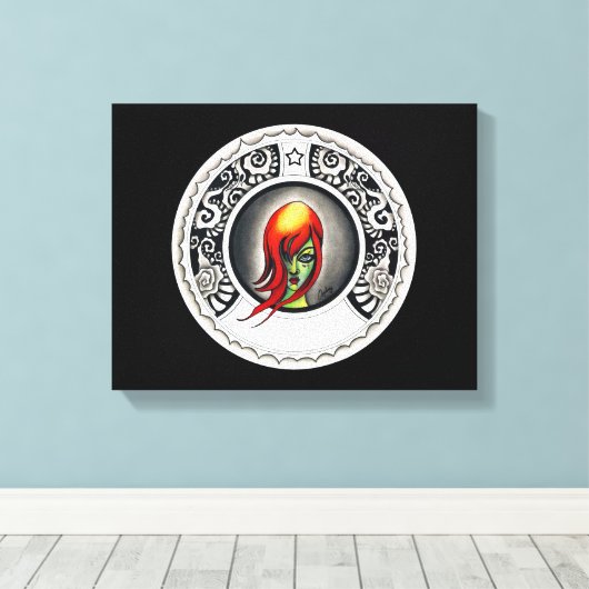 Groene heks canvas afdruk (Insitu (Houten vloer))