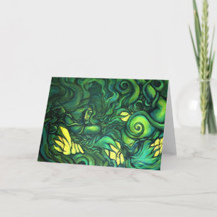 Groene heks Godin Illustratie Pagan Druïd Kaart