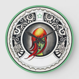 Groene heks grote klok