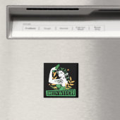 Groene heks in Tattooed Musea Vrouw Magneet (Insitu (Vaatwasser))