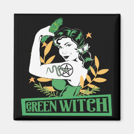 Groene heks  in Tattooed Musea Vrouw Magneet