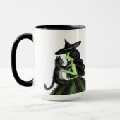 Groene heks met zwarte Mok katje (Links)