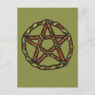 Groene Heks Pagan Pentakel Natuur Wicca Briefkaart