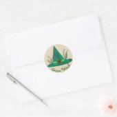 Groene Heks Pet Kruid Craft Pagan Witchcraft Magic Ronde Sticker (Envelop)