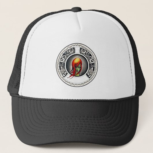 Groene heks trucker pet (Voorkant)