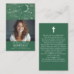 Groene Hemelse Begrafenis Gedenkteken Fotokaart Visitekaartje