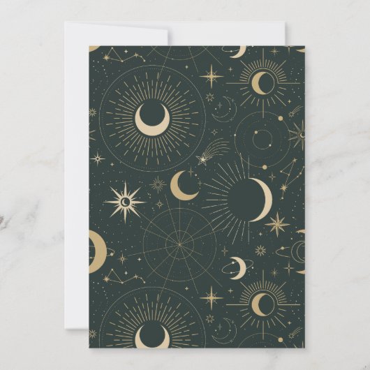 Groene hemelse Maan mystiek Kaart (Achterkant)