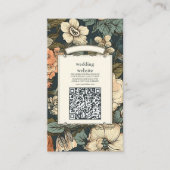 Groene Herfst Bloemen bruiloft Informatiekaartje (Voorkant)