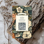 Groene Herfst Bloemen bruiloft Informatiekaartje