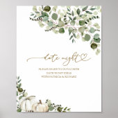 Groene Herfst Bruiloft Borrel Datum Nacht Pot Bord Poster (Voorkant)